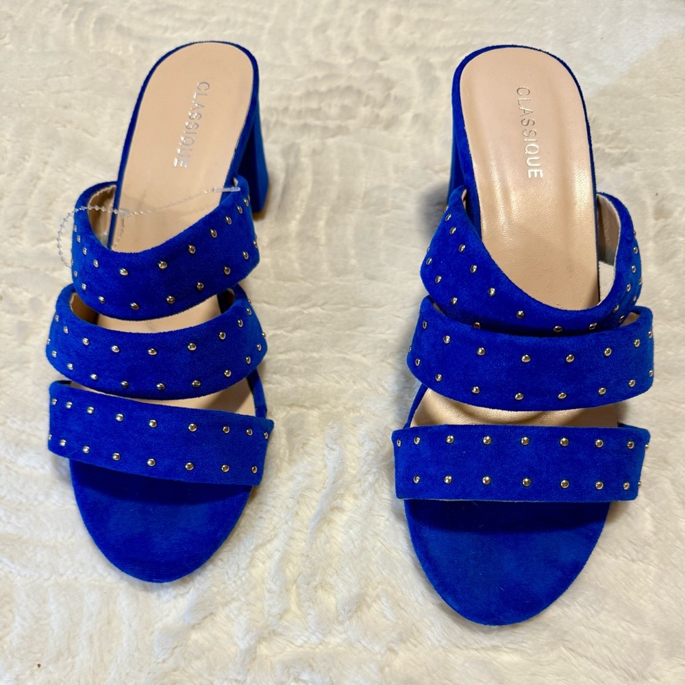 Classique Royal Blue Studded Heels